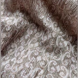 Fabric: 5 metres TELIO & CIE rose embroidered tissue crushed silk metallic